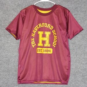 Haverford School T Shirt Mens Small Maroon Gold Mesh Sportswear Junction‎ Tee